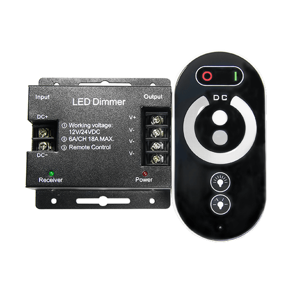 Stmievač pre LED jednofarebné pásky na DO (RF) 18A (216-432W) 12-24VDC