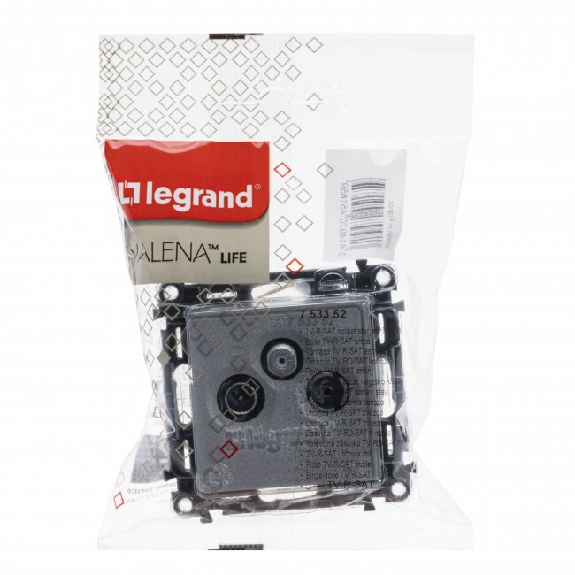 VALENA life - zásuvka TV/RD/SAT, hliník