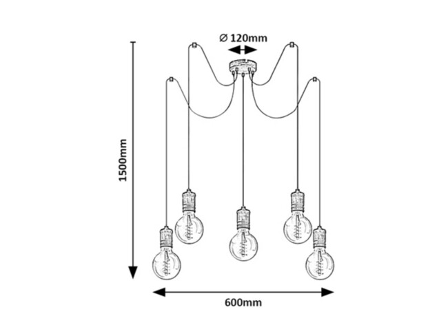 Svietidlo FIDEL - E27/5x max. 25W, IP20 - 3218
