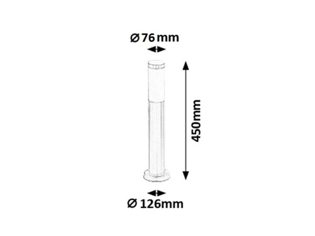 Svietidlo INOX TORCH - E27, 25W, IP44 - 8263