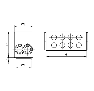Svorka rozvodná 2x25/2x25mm2, modrá