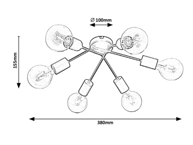 Svietidlo LAMAR - E27/6x max. 40W, IP20 - 3990