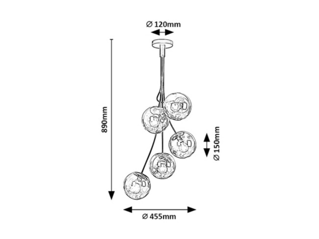 Svietidlo GLORY - E14, 5x max. 40W, IP20 - 3508