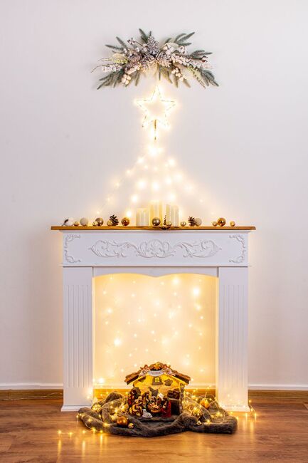 Dekorácia MagicHome Vianoce, Kométa, 240x LED teplá biela, 10 funkcií, IP44, 5x3,90m