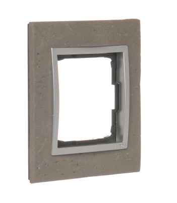 Simon54 Nature - Rámček 1- násobný, betón tmavý/strieborný