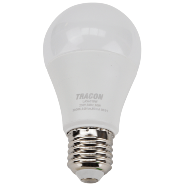 Žiarovka LED, A60, E27, 10W, 3000K - 940lm, TRACON