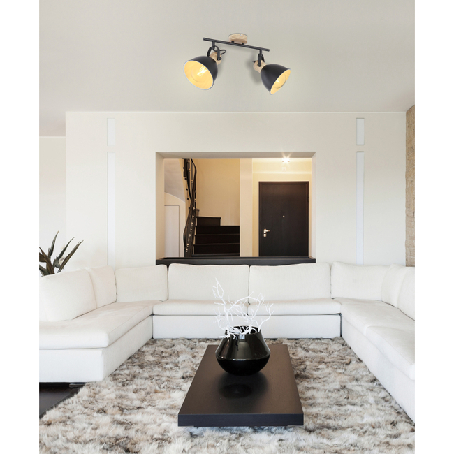 Nástenné svietidlo WIHO - E27,IP20 - čierna,E27,IP20 - 54018-2S