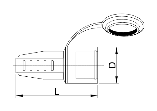 Zásuvka gumená 240V TRACON, IP44