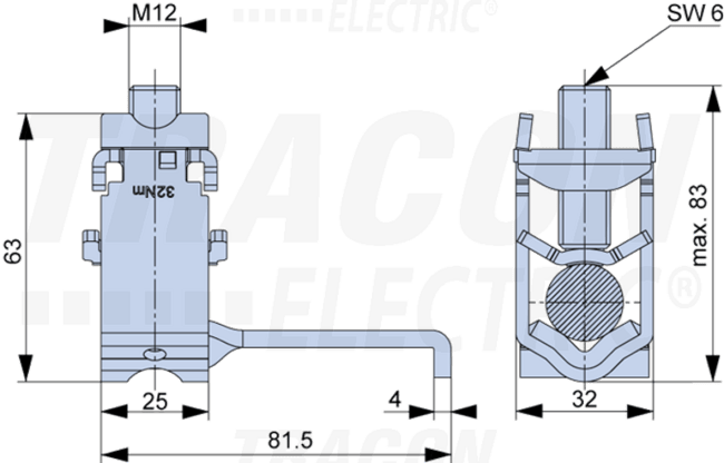 Svorka V ku káblom Cu/Al a k zberniciam,240mm2