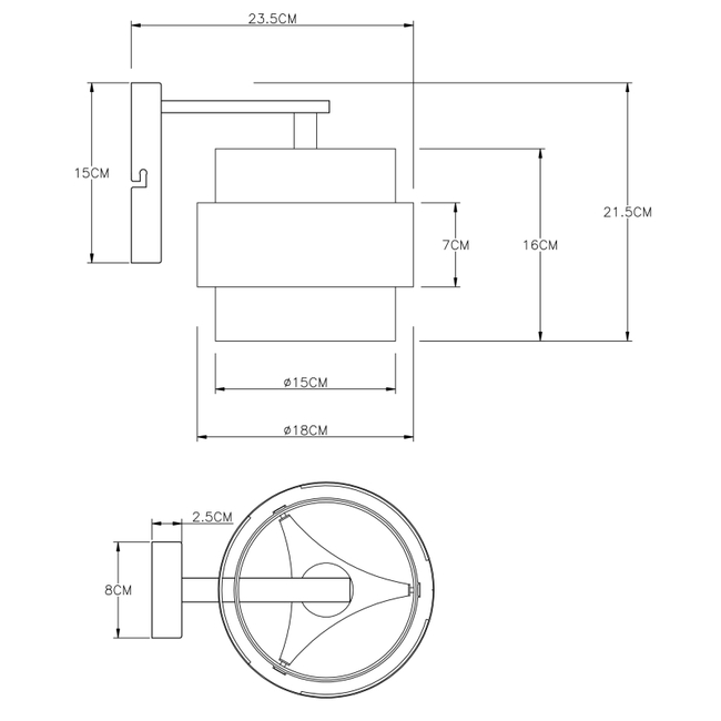 Nástenné svietidlo MILLEY - 60W,E27,IP20 - 15560W