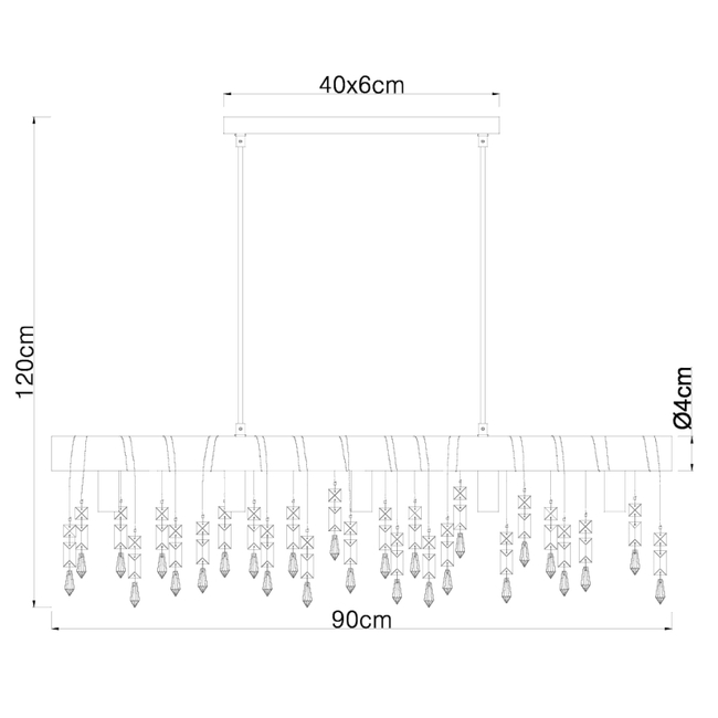 Závesné svietidlo KIRA I - 40W,E14,IP20 - 15532-5HB