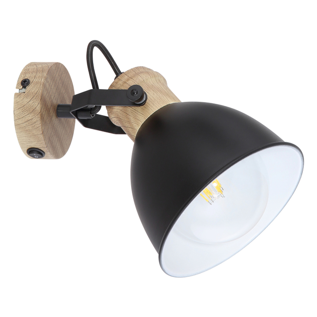 Nástenné svietidlo WIHO - čierna,E27,IP20 - 54018-1S