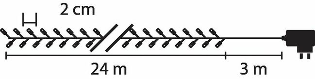 Reťaz Vianoce Errai, 1200 LED teplá biela, 8 funkcií, 230 V, 50 Hz, IP44, exteriér