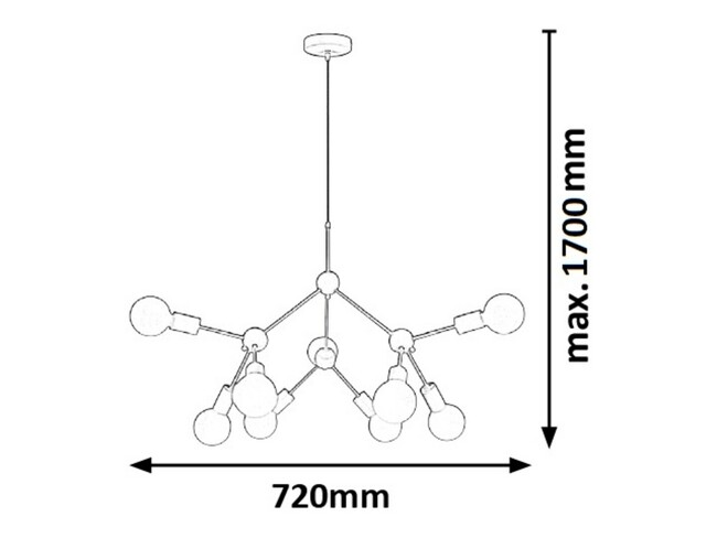 Svietidlo MALIK - E27/ 9X max 40W, IP20 - 5599