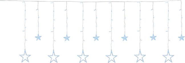 LED vianočná reťaz Curtain s hviezdami, 138xLED,6500K,230V, 8 funkcií