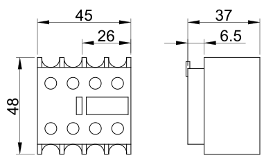 Pomocný kontakt k stýkačom TR1D/F a TR1E, 2NC+2NO