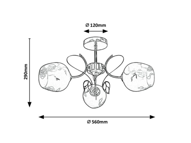 Svietidlo FAUNA - E27/G45/3x max. 40W, IP20 - 5098
