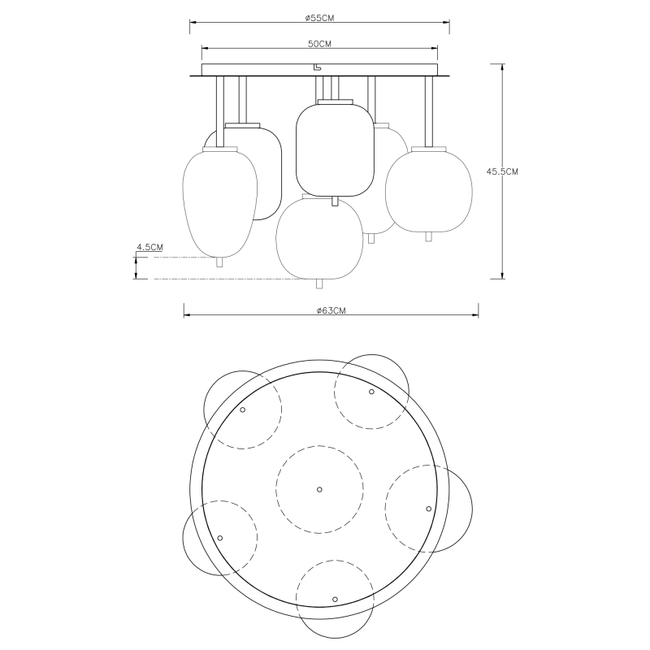 Stropné svietidlo BLACKY I - 40W,E14,IP20 - 15345-6DMM