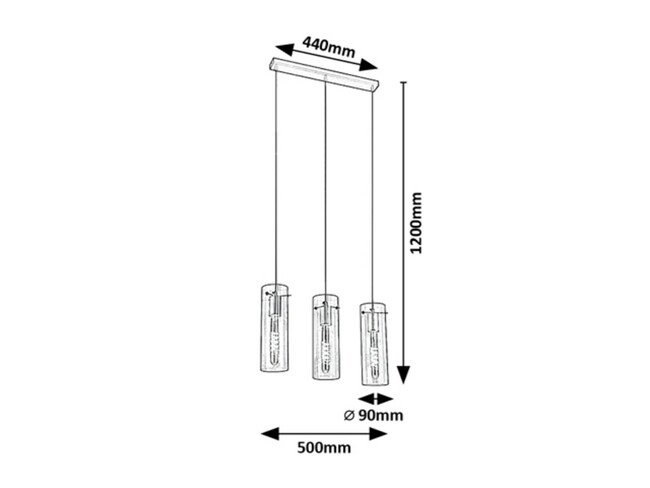 Závesné svietidlo ACANTHA - E27/3x max.40W, IP20 - 5259