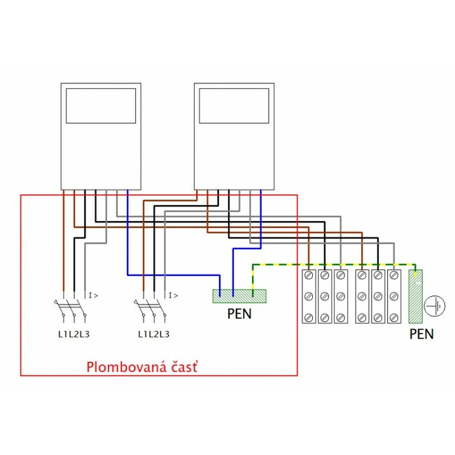 Rozvádzač 2x jednotarif s KP+ZD