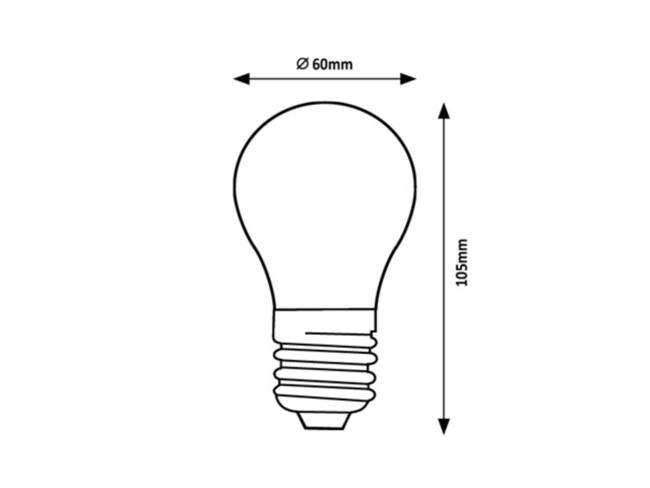 Žiarovka FILAMENT-LED - E27, A60, 4W, 2700K, IP20 - 1987