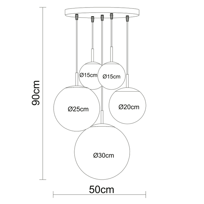 Závesné svietidlo JOEL - 60W,E27,IP20 - 1581-5S