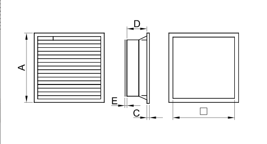 Ventilačná mriežka s filtračnou vložkou 105x105