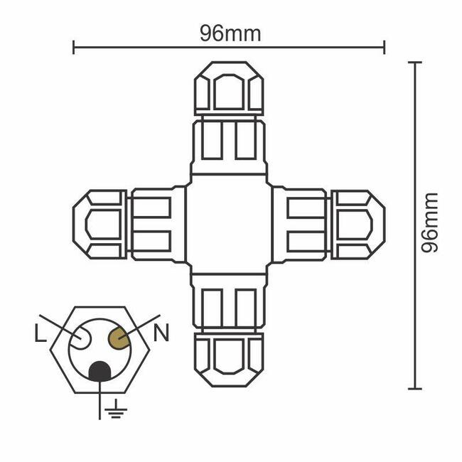 Spojka káblová, rozdvojka + IP68