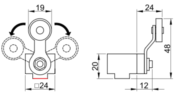 Spínač koncový TRACON s bočnou pákovou kladkou