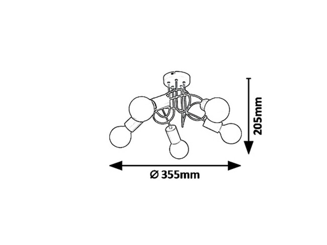 Svietidlo LINETT - E27/5x max. 40W, IP20 - 6340