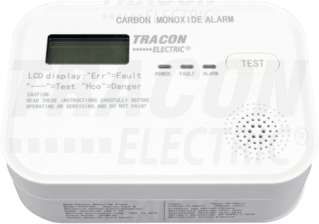 Snímač oxidu uhoľnatého (CO) 4,5 VDC (3×1,5V AA),