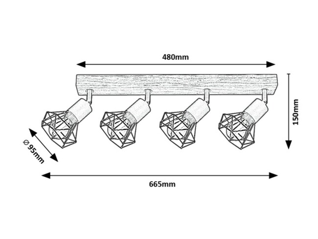 Svietidlo ZEUS - E14/4x max 40W, IP20 - 3140