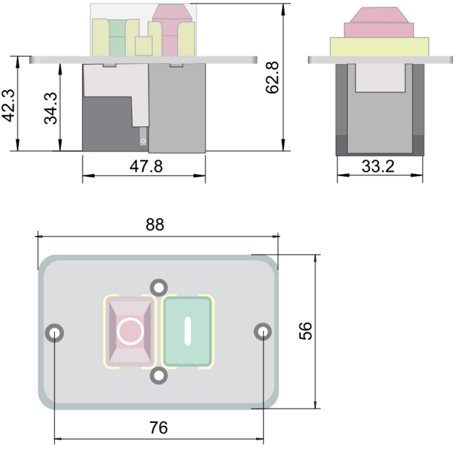 Bezpečnostné tlačidlo s hríbovou aret. ovládacou h