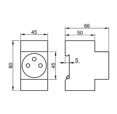 Zásuvka 240V, modulárna
