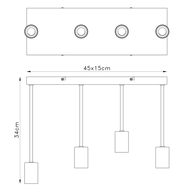 Stropné svietidlo MARTHA - E27,IP20 - 54008-4D