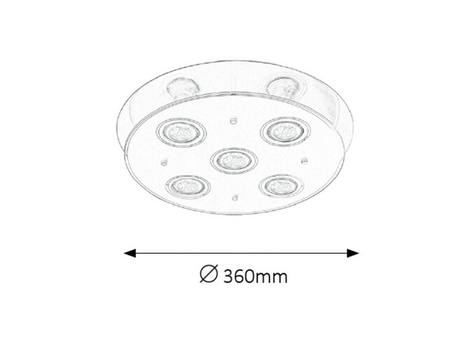 Svietidlo NAOMI - GU10/ 5x MAX 15W, IP20 - 2256