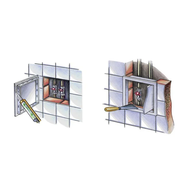 Revízne dvierka biele, 300x500 plastové