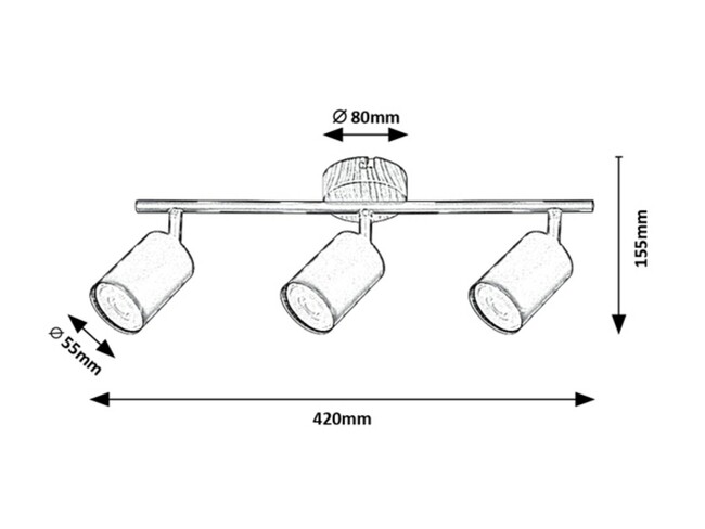 Svietidlo EDMUND - GU10/3x max. 25W, IP20 - 5297