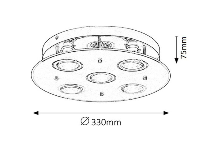 Svietidlo NAOMI - GU10/5x max 15W, IP20 - 2514