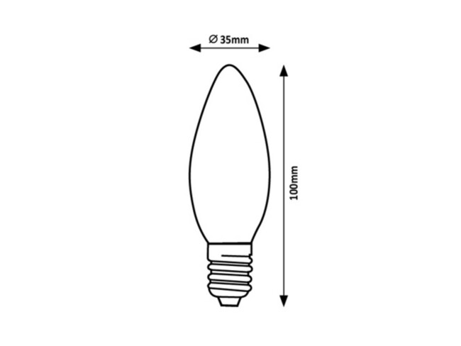 Žiarovka FILAMENT-LED - E14, 4W, 500lm, 4000K, IP20 - 79047