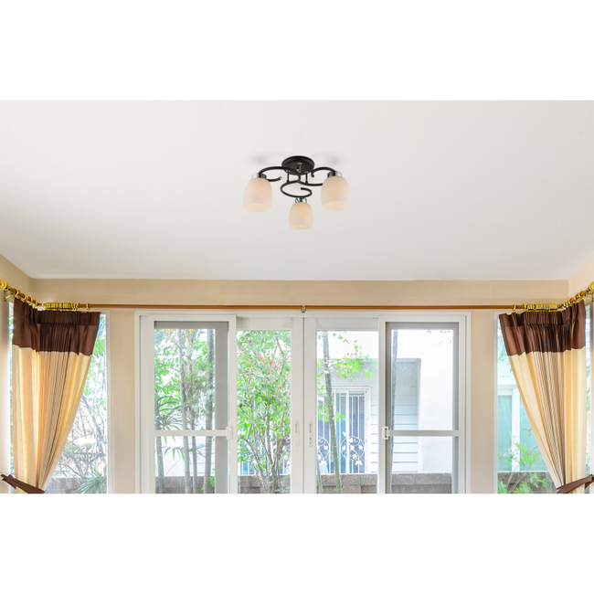 Stropné svietidlo PESSOA IV - E27, IP20, čierna - 69018-3