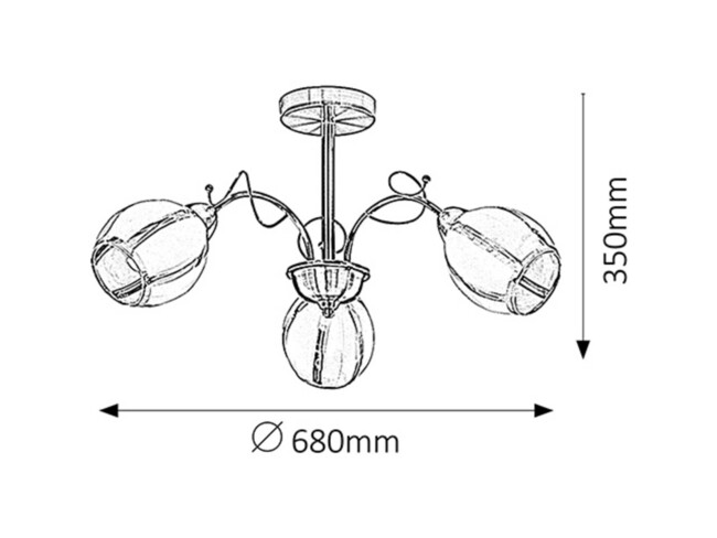 Svietidlo JOEL - E27/3x max. 60W, IP20 - 2270