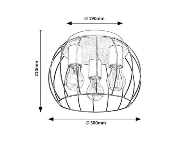 Svietidlo KAMALA - E27/3x max. 25W, IP20 - 5293