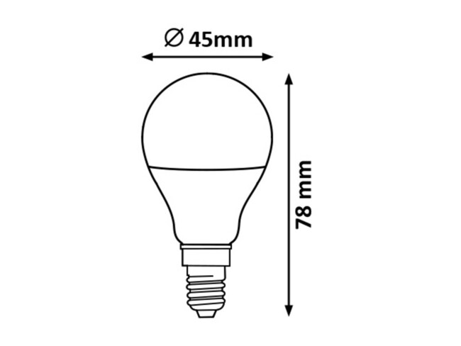 Žiarovka LED, G45, E14, 6W, 3000K - 1645