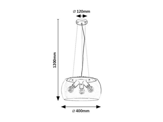 Závesné svietidlo URSULA - E27/3x max. 40W, IP20 - 3190