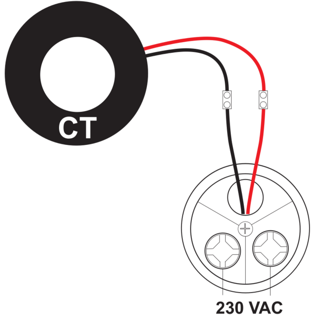 Snímač prúdu, LED signalizácia, červená
