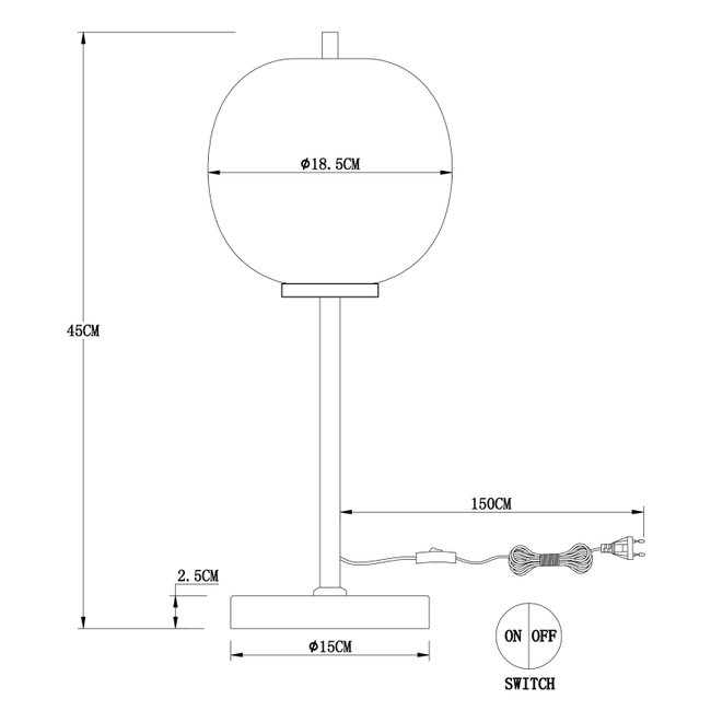 Stolová lampa BLACKY I - 40W,E14,IP20 - 15345TMM