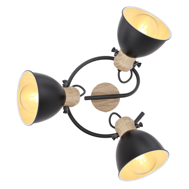 Stropné svietidlo WIHO - čierna,E27,IP20 - 54018-3S