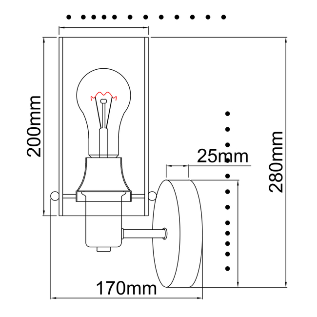 Nástenné svietidlo FANNI - 40W,E27,IP20 - 15564W