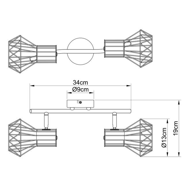 Nástenné svietidlo PRISKA - 40W,E27,IP20 - 54017-2M